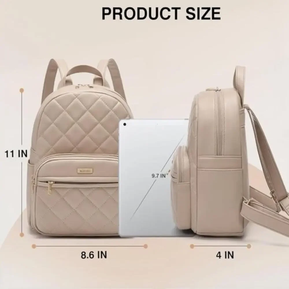 NWT Marvolia Mini Backpack for Women - Vegan Leather Small Fashion Purse Khaki